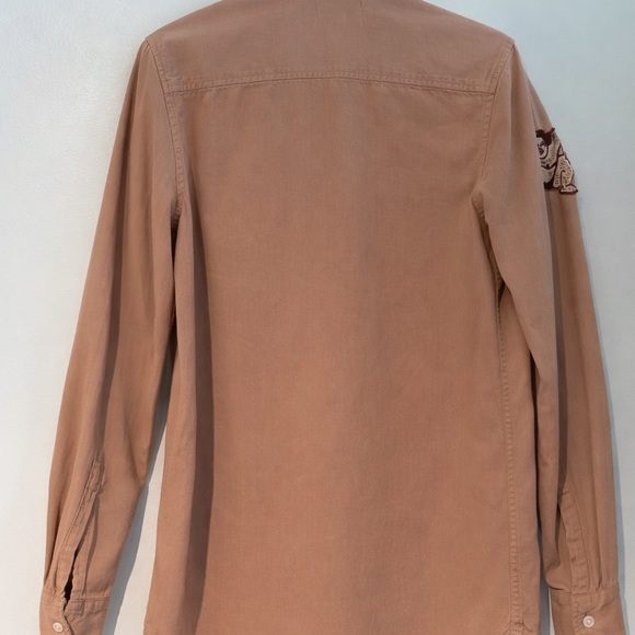 Topman Camel Shirt with Embroidered Patches - Picture 2 of 3